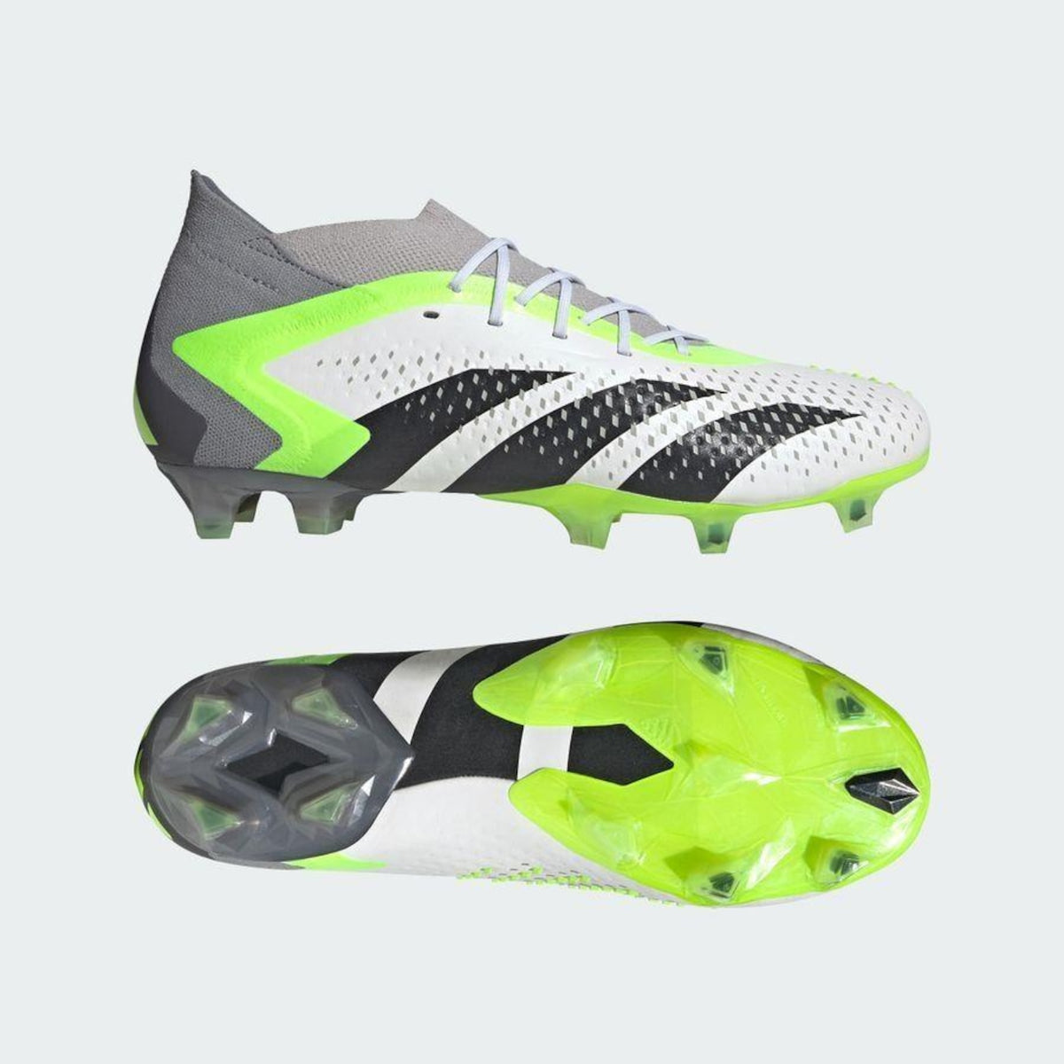 Chuteira Adidas Predator Accuracy.1 FG — Branco / Preto / Verde — imagem 5