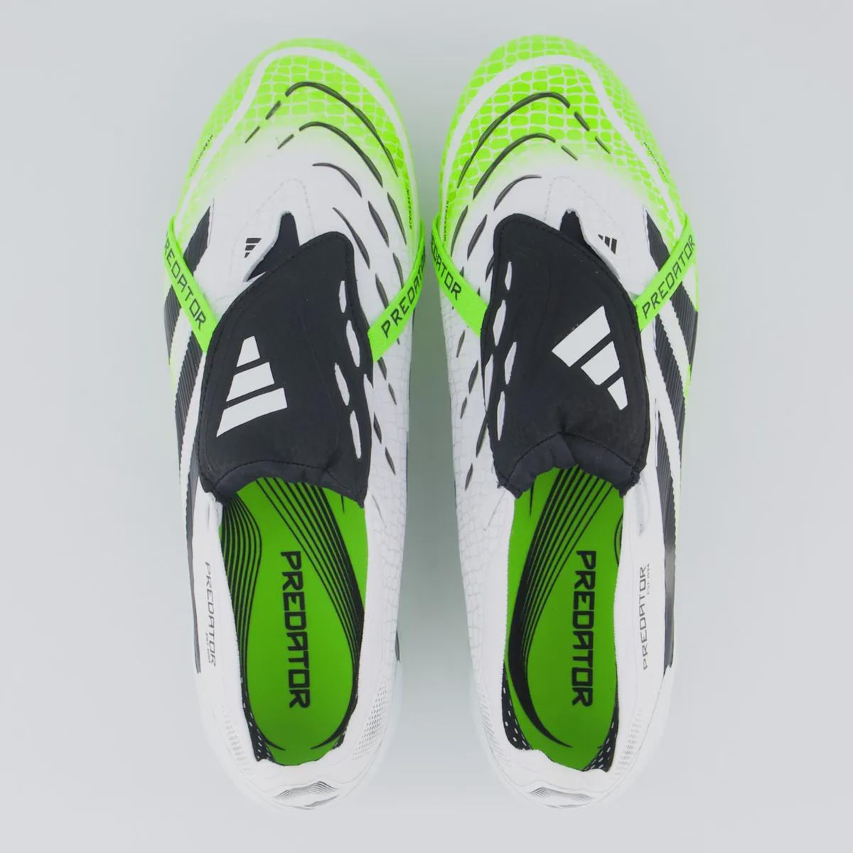Chuteira Adidas Predator Elite com Lingueta FG — Branco / Preto / Verde — imagem 4