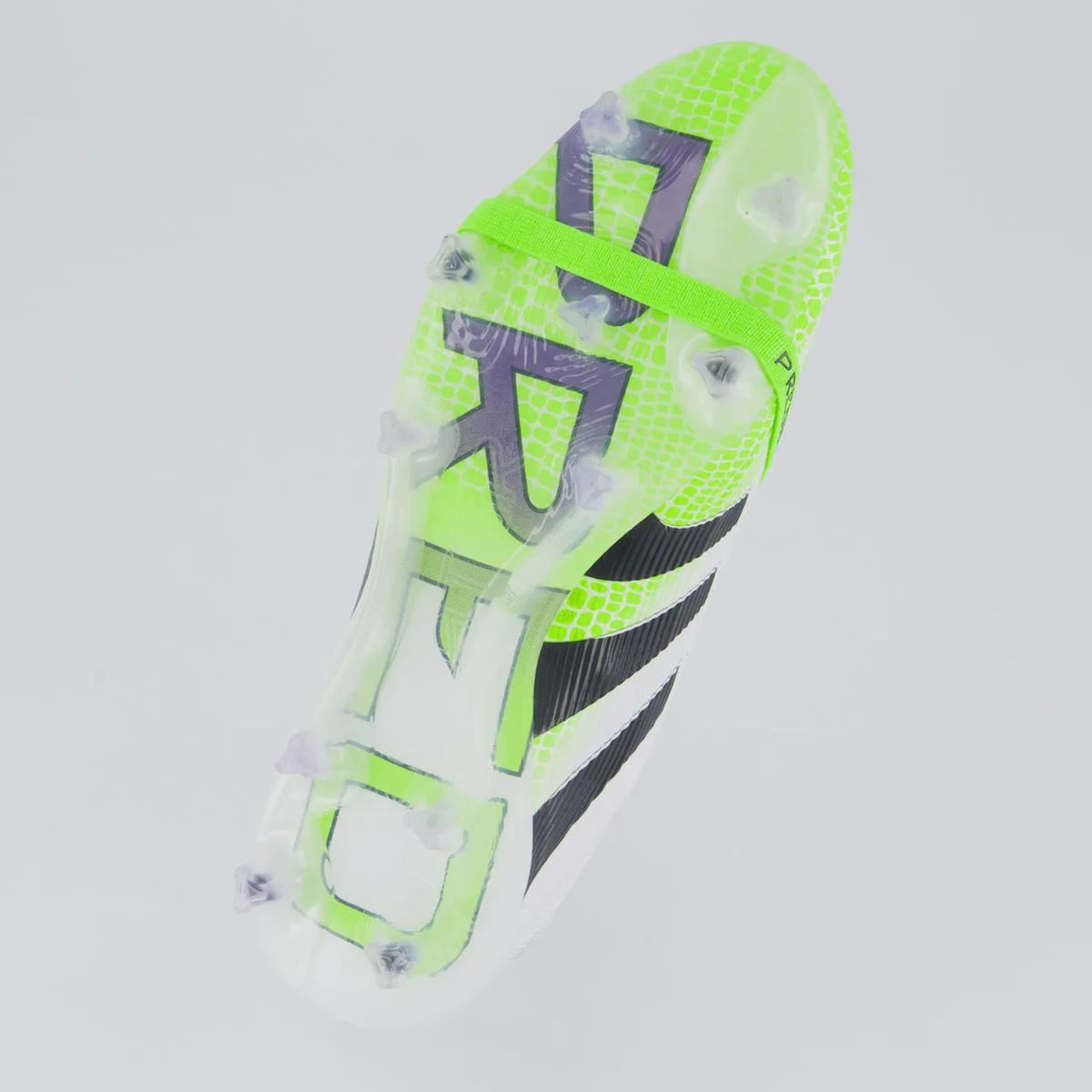 Chuteira Adidas Predator Elite com Lingueta FG — Branco / Preto / Verde — imagem 5