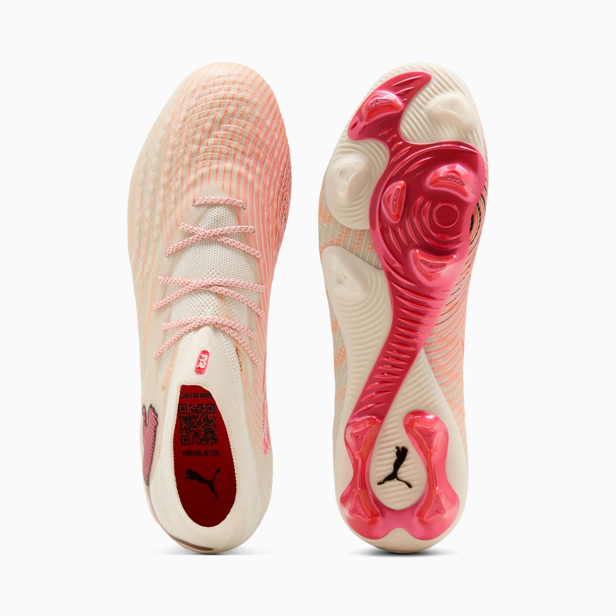 Chuteira Puma Future 9 Ultimate Unissex — Sugared Almond-PUMA White-Ultra Red-PUMA Black — imagem 6