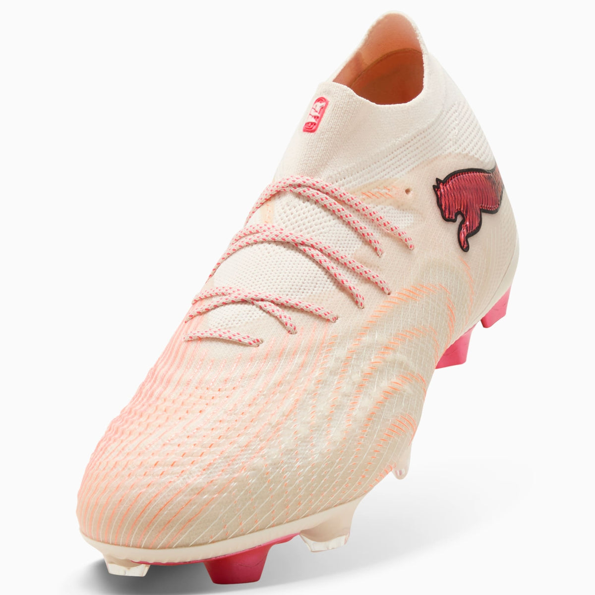 Chuteira Puma Future 9 Ultimate Unissex — Sugared Almond-PUMA White-Ultra Red-PUMA Black — imagem 8