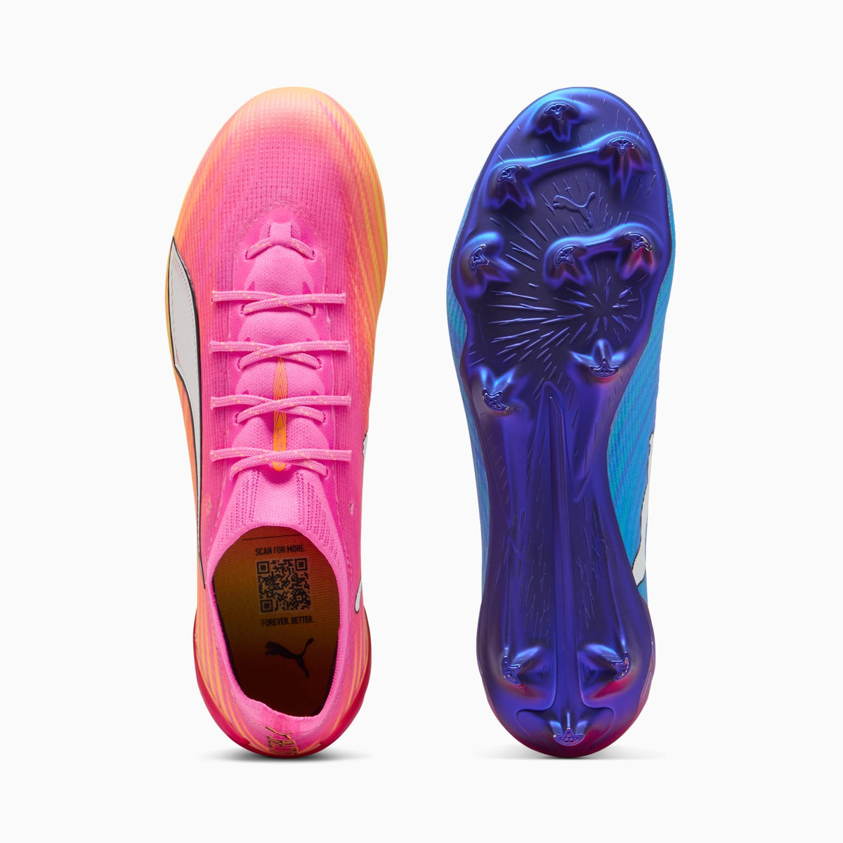 Chuteira Puma Ultra 6 Ultimate Unissex — Poison Pink-PUMA White-Sun Stream-Bright Aqua-PUMA Black — imagem 4