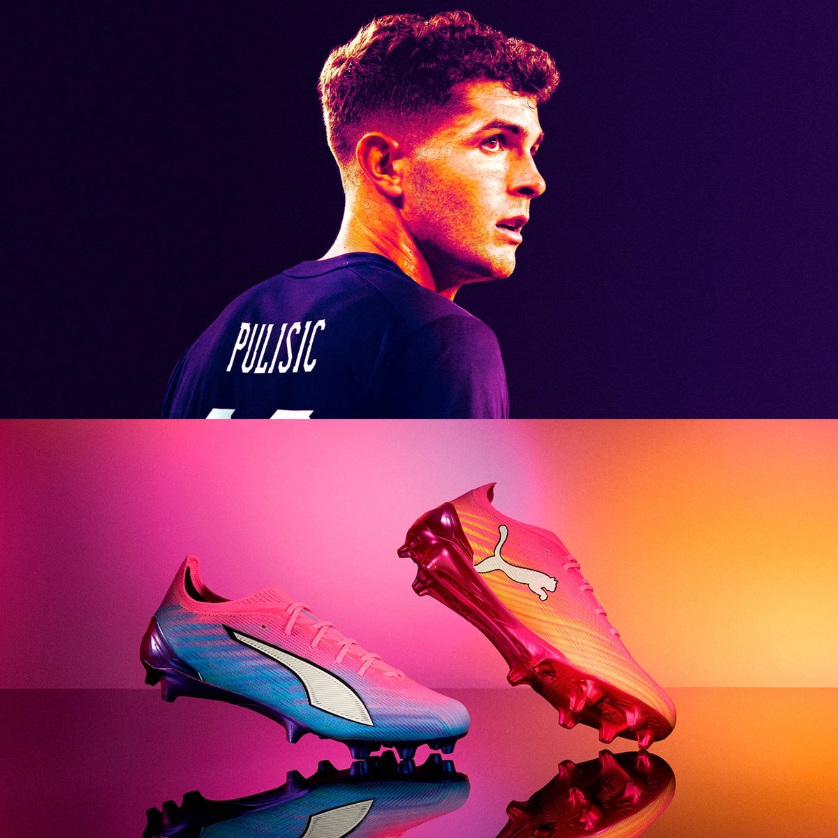 Chuteira Puma Ultra 6 Ultimate Unissex — Poison Pink-PUMA White-Sun Stream-Bright Aqua-PUMA Black — imagem 7