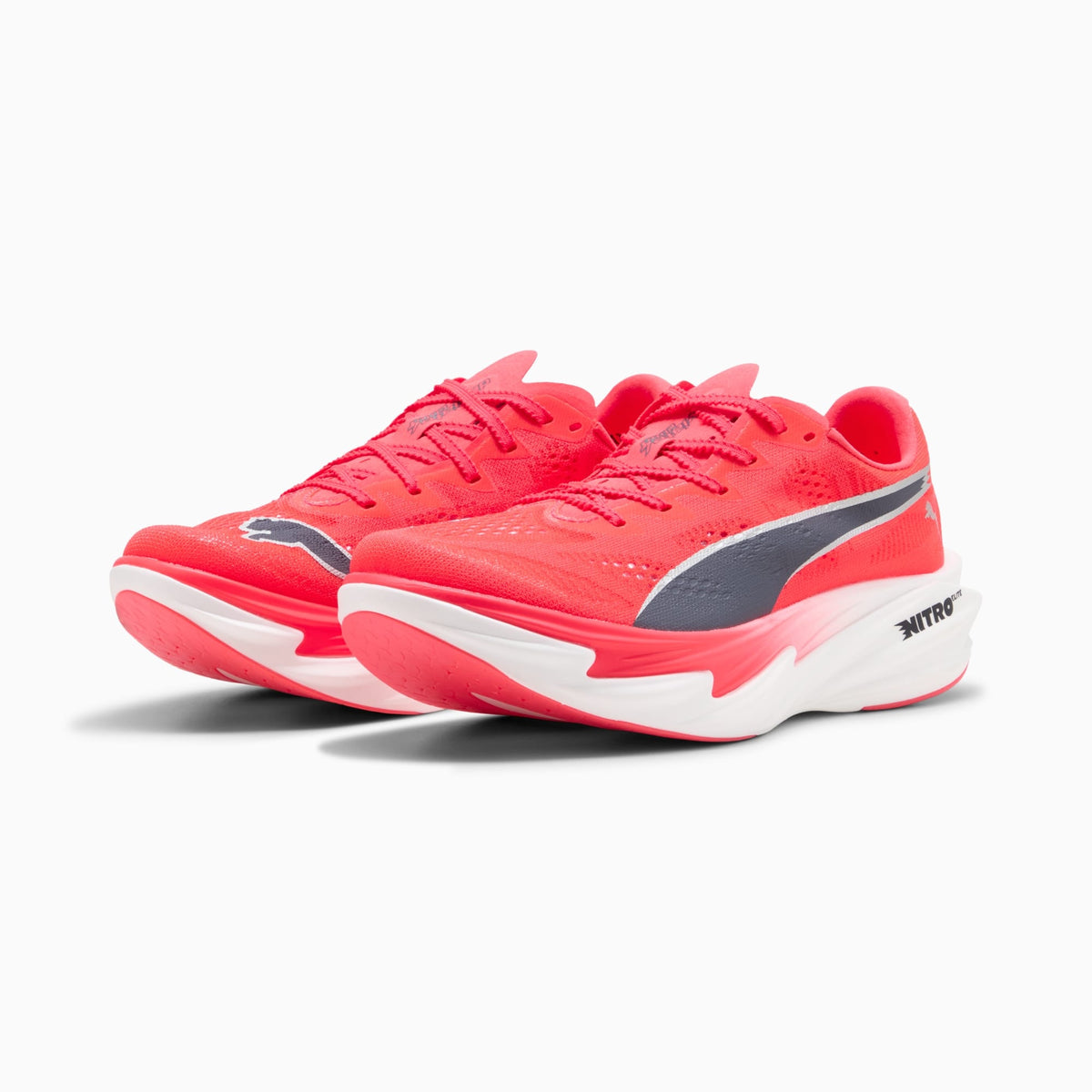 Tênis Puma Deviate NITRO Elite 4 Feminino — Ultra Red-Inky Depths-PUMA White — imagem 2