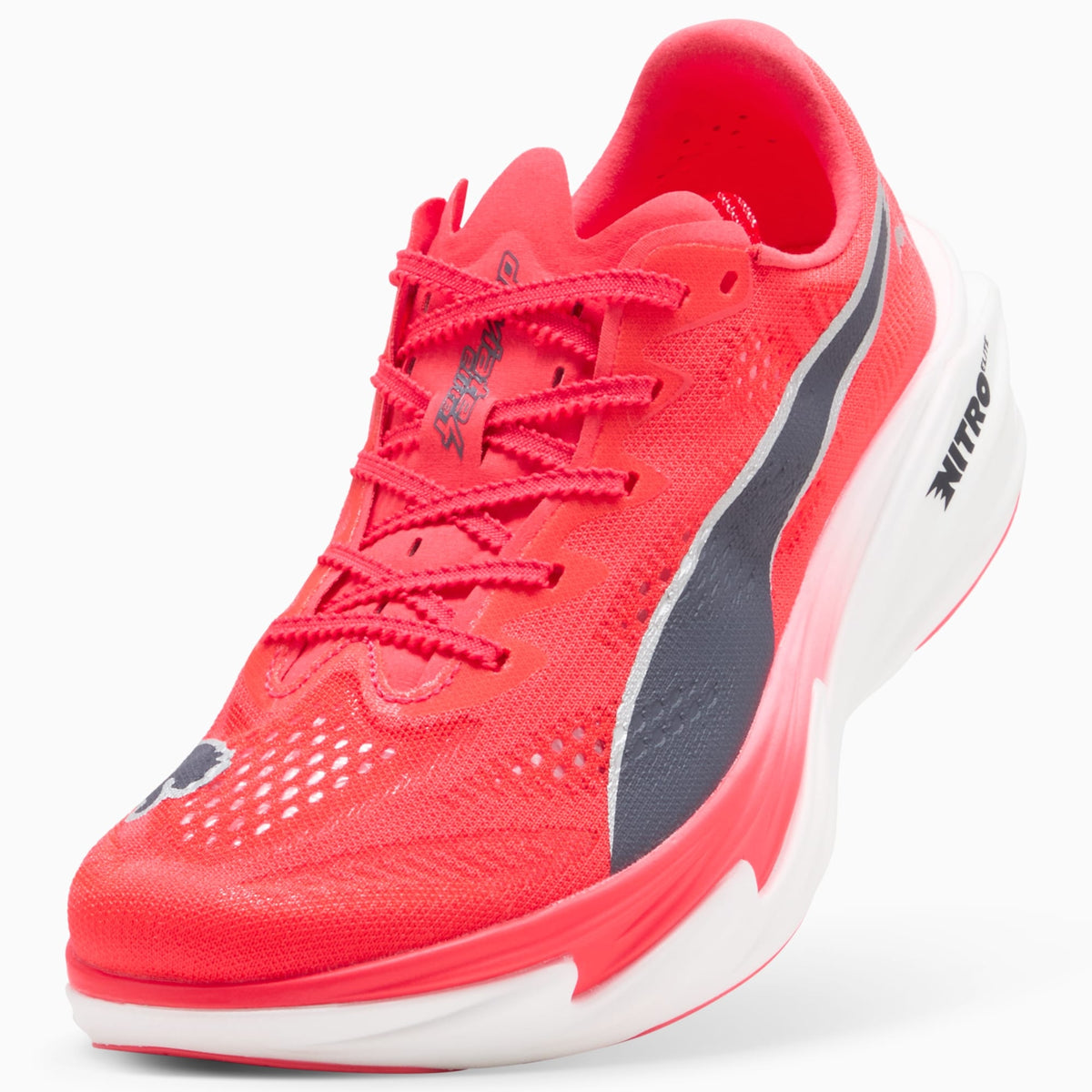 Tênis Puma Deviate NITRO Elite 4 Feminino — Ultra Red-Inky Depths-PUMA White — imagem 6