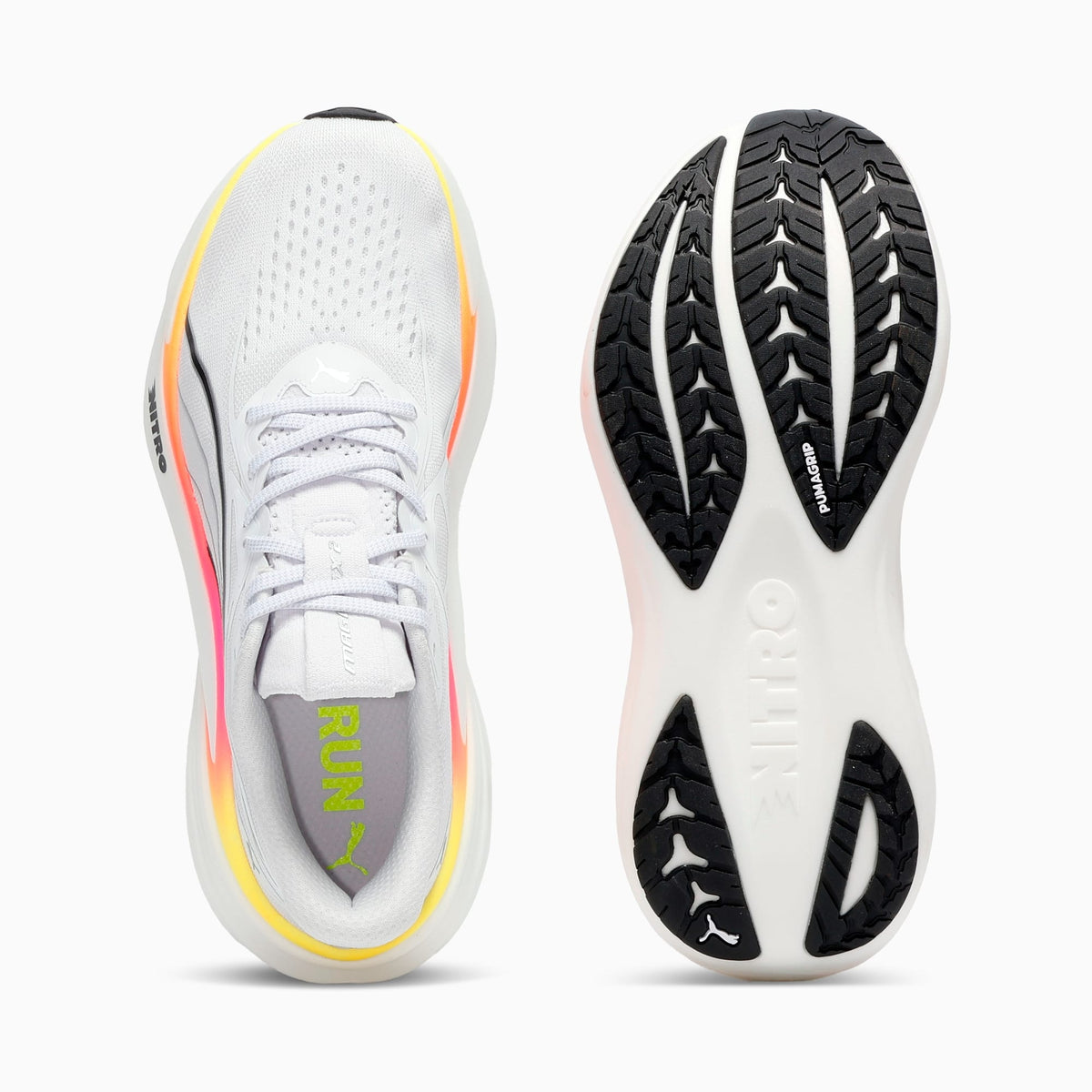Tênis Puma MagMax NITRO 2 Masculino — PUMA White-Glowing Red-Sun Stream — imagem 4