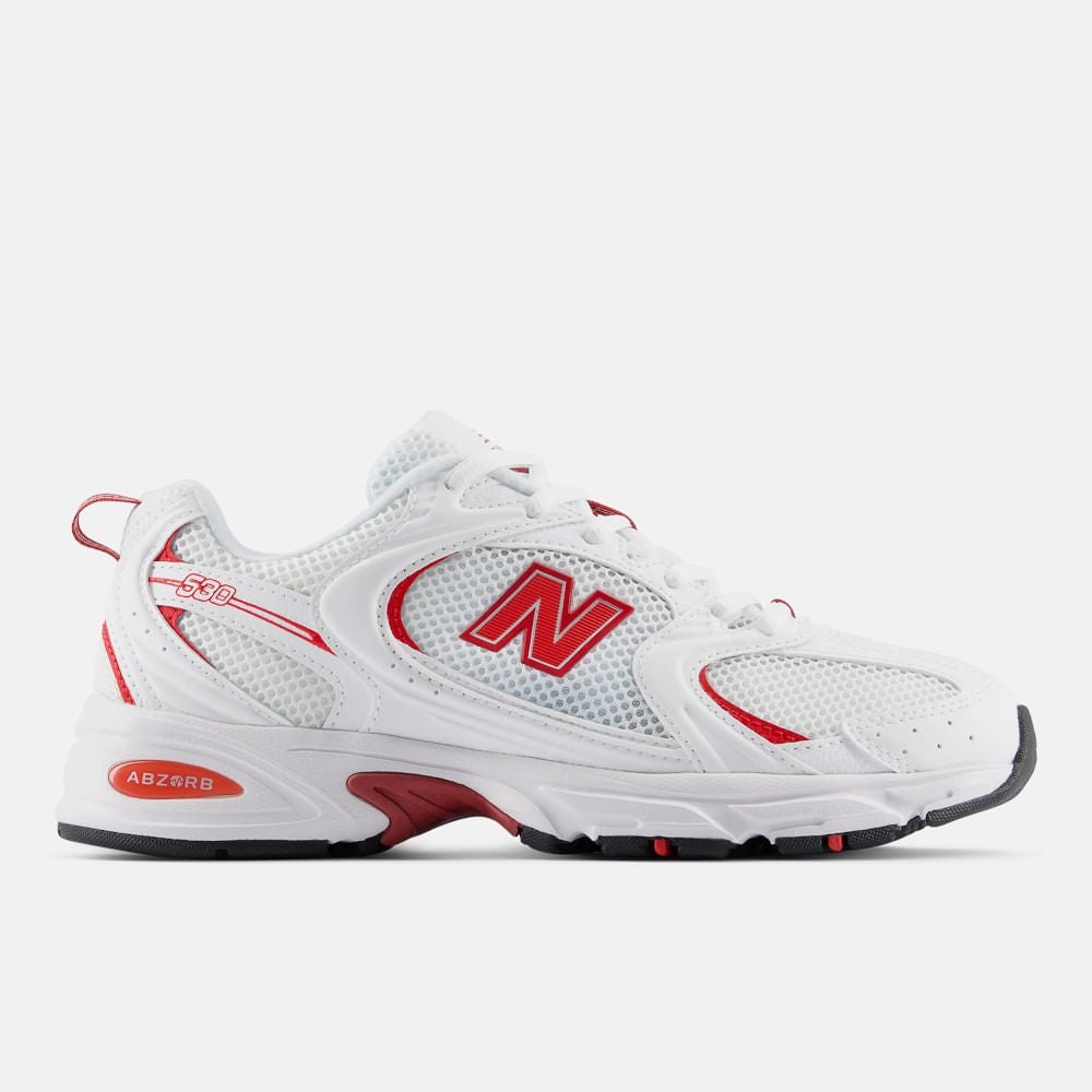 Tênis New Balance 530 Unissex — Branco / Vermelho — imagem 1