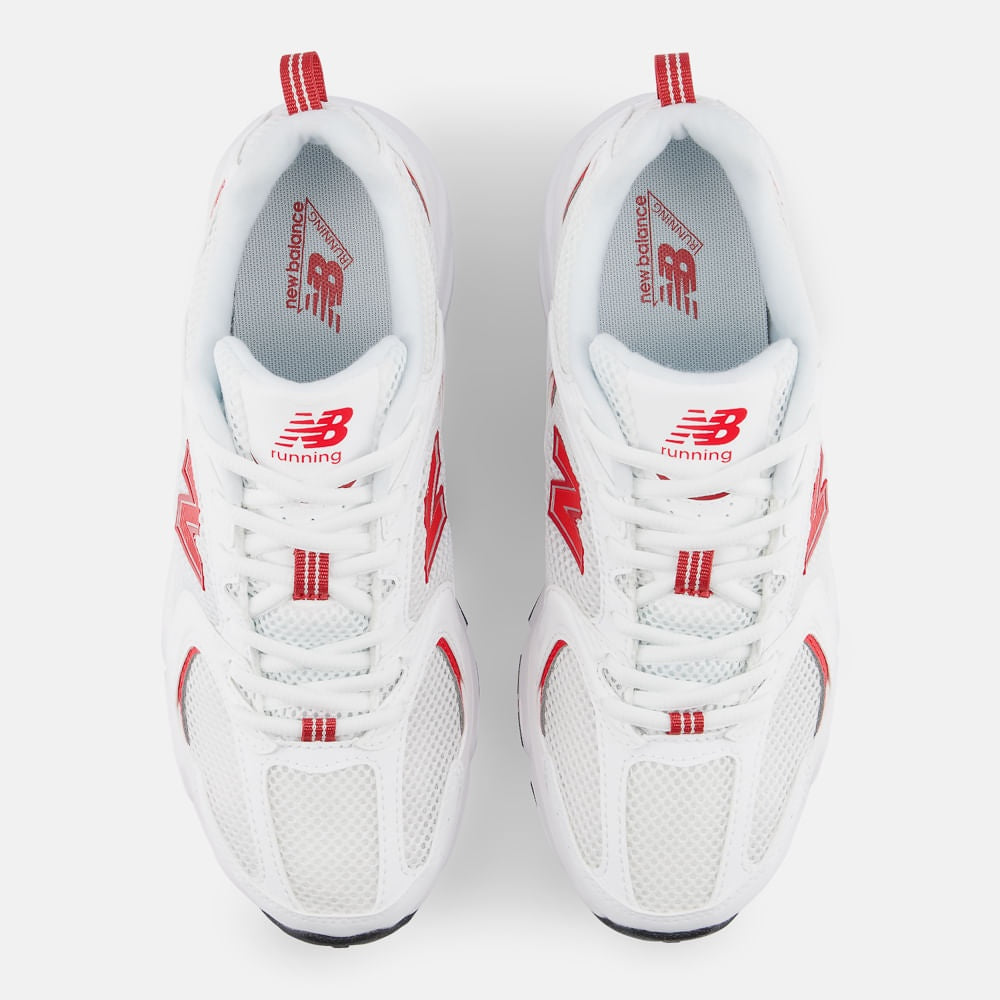 Tênis New Balance 530 Unissex — Branco / Vermelho — imagem 3