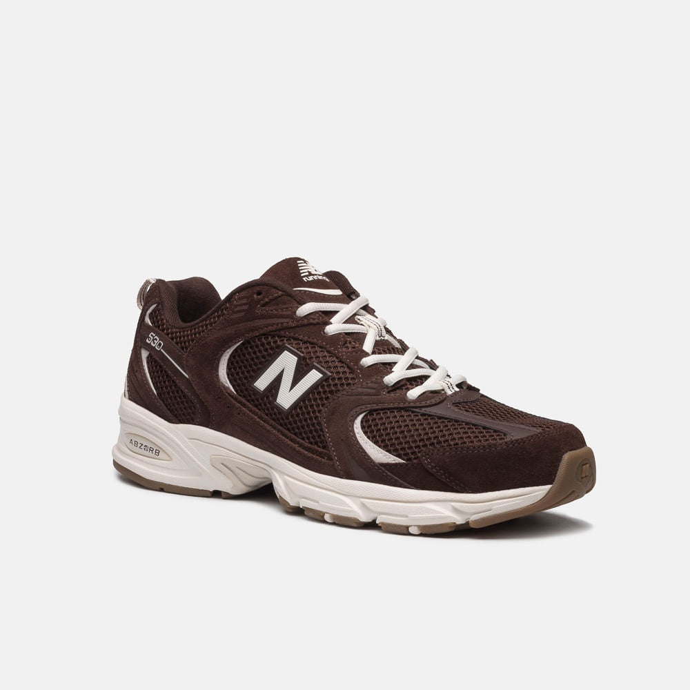 Tênis New Balance 530 Unissex — Marrom / Bege Claro — imagem 3