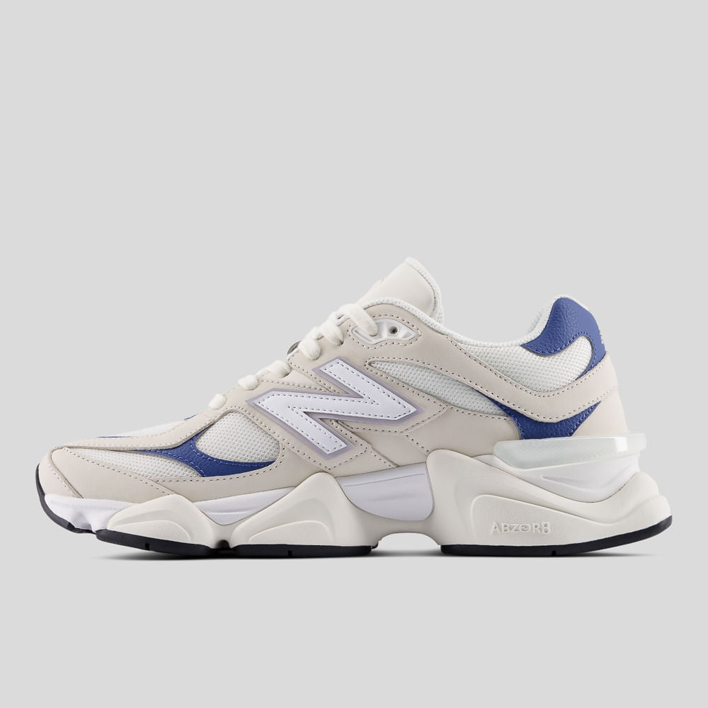 Tênis New Balance 9060 Unissex — Bege Claro / Azul Escuro — imagem 2