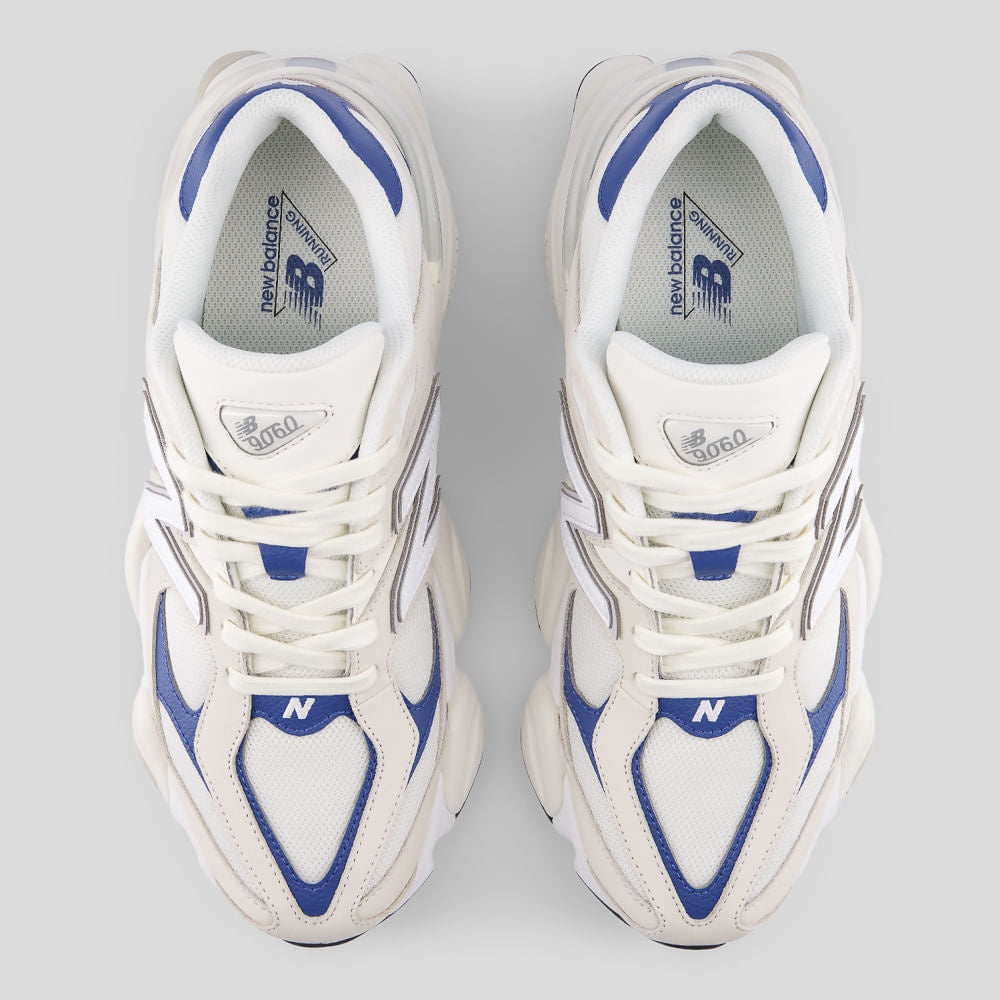 Tênis New Balance 9060 Unissex — Bege Claro / Azul Escuro — imagem 3