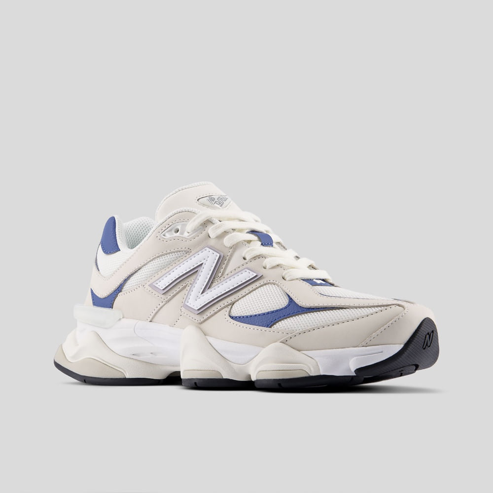 Tênis New Balance 9060 Unissex — Bege Claro / Azul Escuro — imagem 4