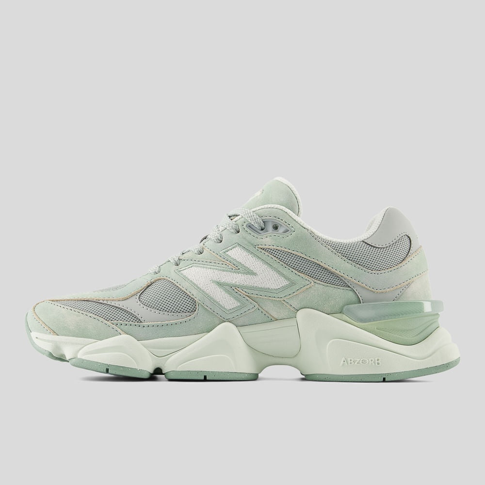 Tênis New Balance 9060 Unissex — Verde Acinzentado / Verde Claro — imagem 2