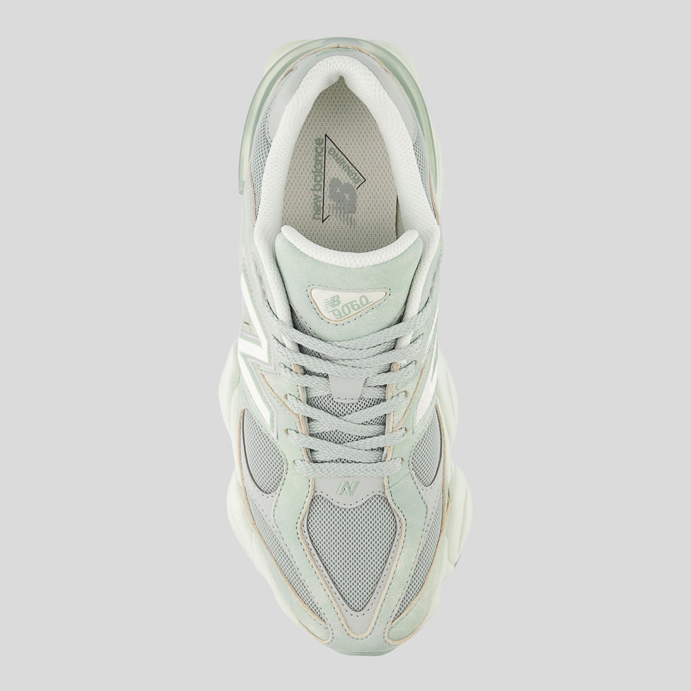 Tênis New Balance 9060 Unissex — Verde Acinzentado / Verde Claro — imagem 3